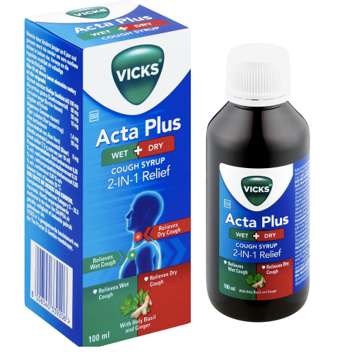 Vicks  ACTA - Plus  Wet/ Dry Cough Syrup 100ml