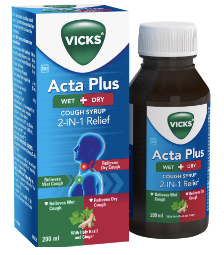 Vicks  ACTA - Plus  Wet/ Dry Cough Syrup 200ml