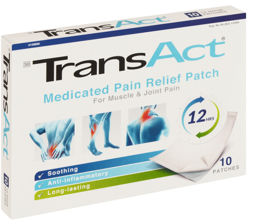 TransAct Muscle And Joints Pain Relief 12 Hour Patches 10 Patches